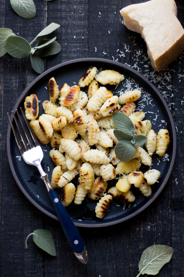 Herb Brown Butter and Sage Parmesan Pan-Fried Gnocchi.