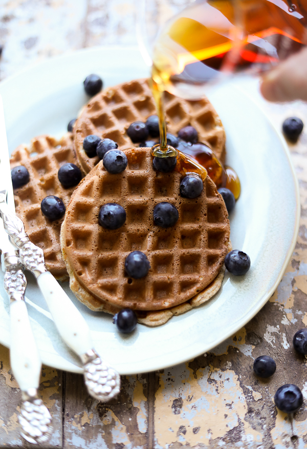 Vegan Whole Wheat Banana Waffles.