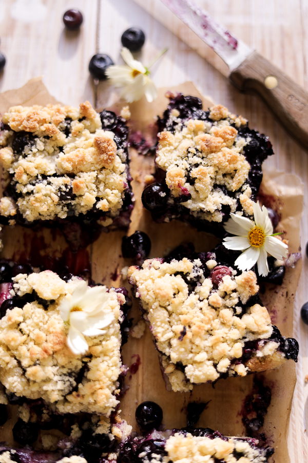 Blueberry Cream Cheese Crumb Bars.