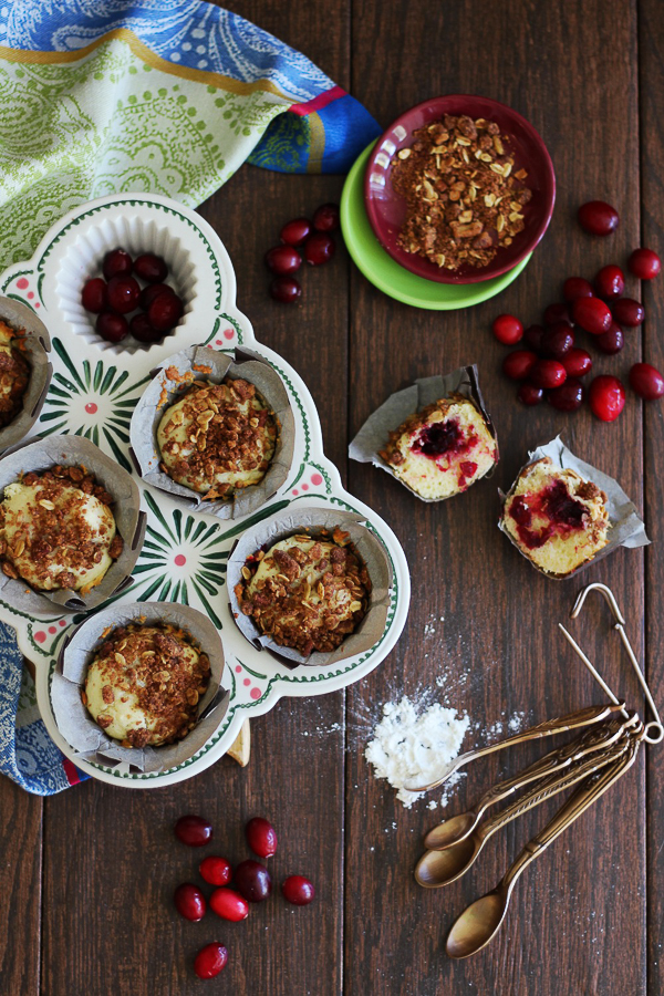 Cranberry Swirl Pecan Streusel Muffins (+ video)