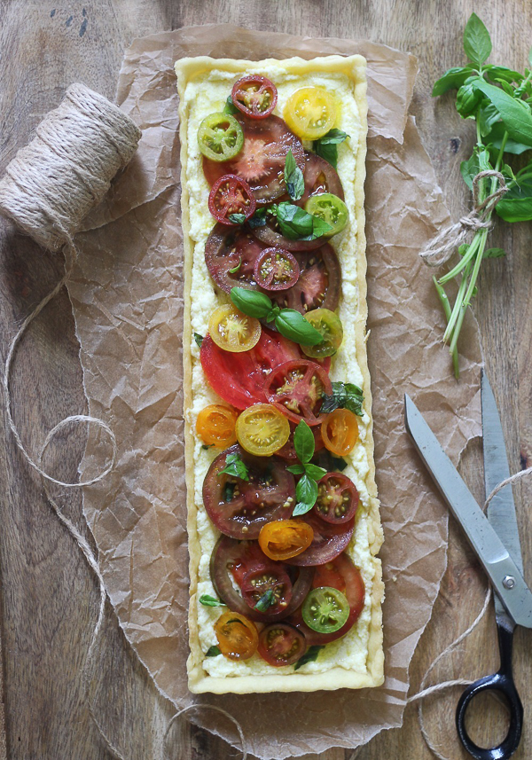 Heirloom Tomato Tart with Ricotta, Parmesan, and Asiago (+ video)