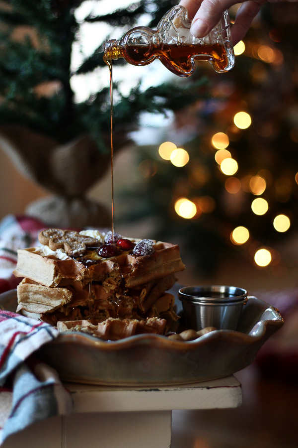 Christmas Morning Gingerbread Brussels Waffles