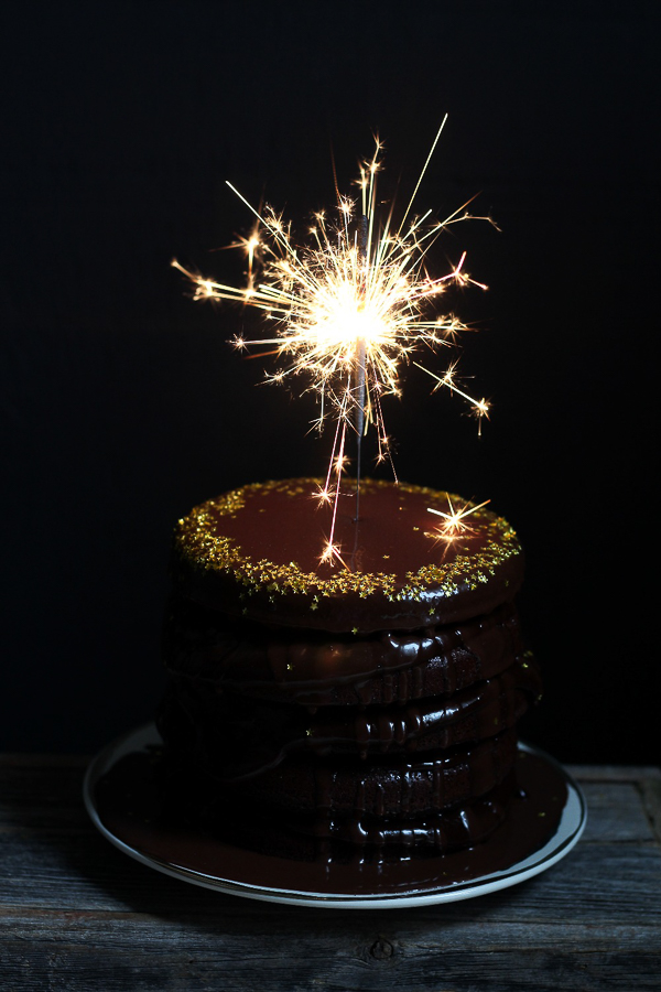 Double Chocolate Ganache Layer Cake to Celebrate the New Year.