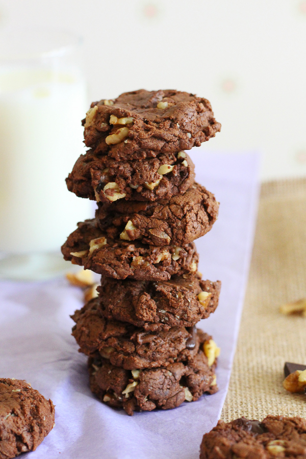 Chocolate Walnut Truffle Cookies