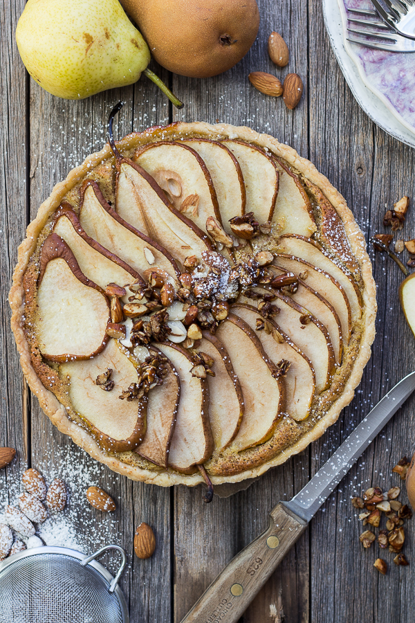 Pear Crumble Frangipane Tart