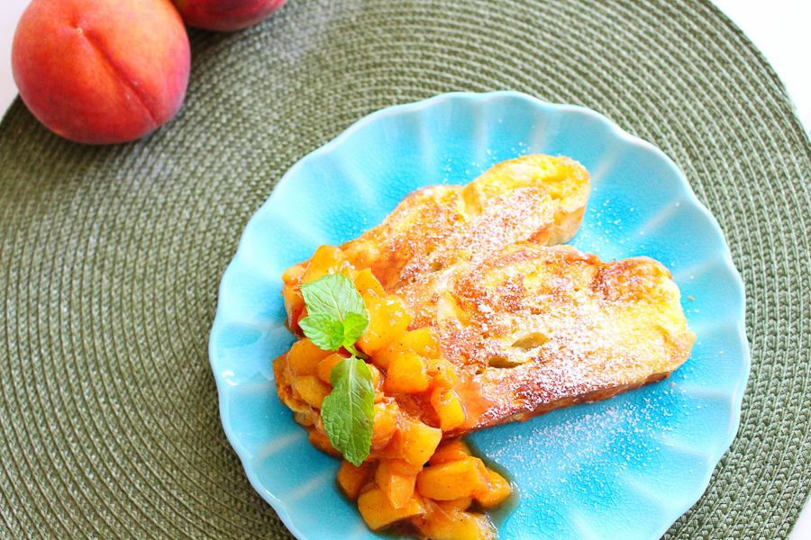 Maple French Toast with Peach Compote (+ video)