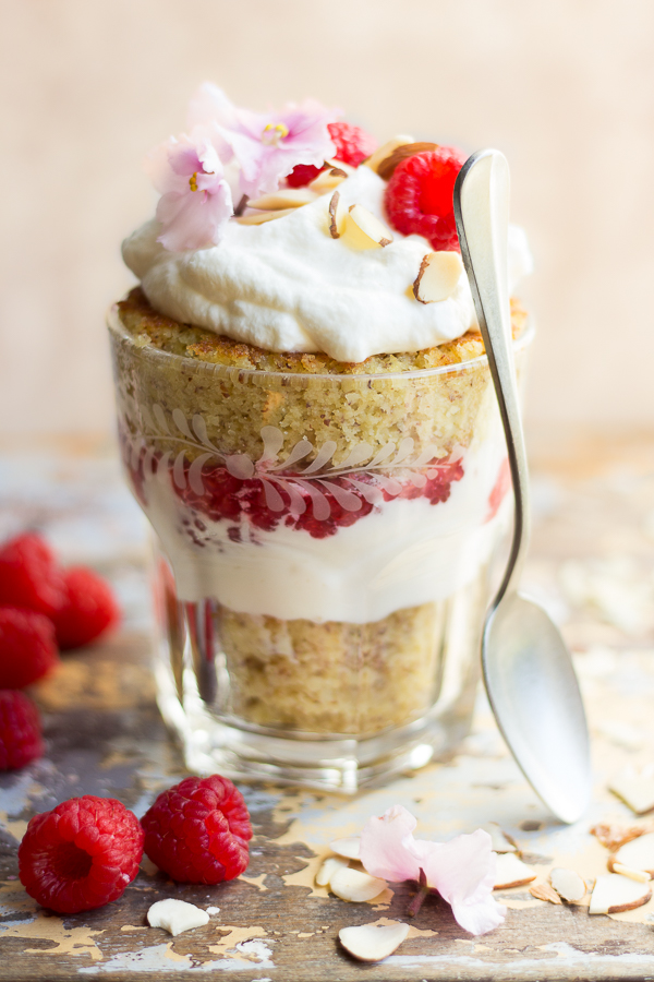 Raspberry Almond Ripple Cream Tea Cake.