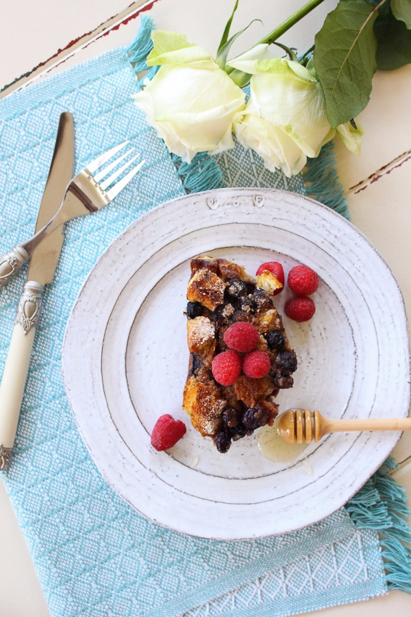 Baked Blueberry Honey French Toast