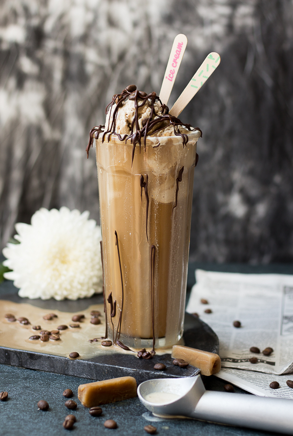 Chocolate Drizzle Coffee Ice Cream Float.