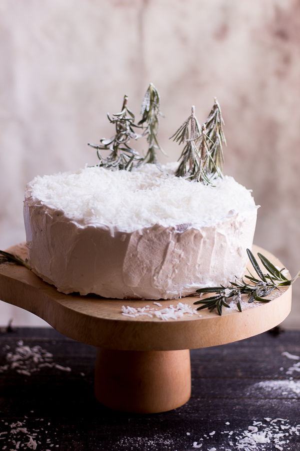 Winter Wonderland Coconut Angel Food Layer Cake.