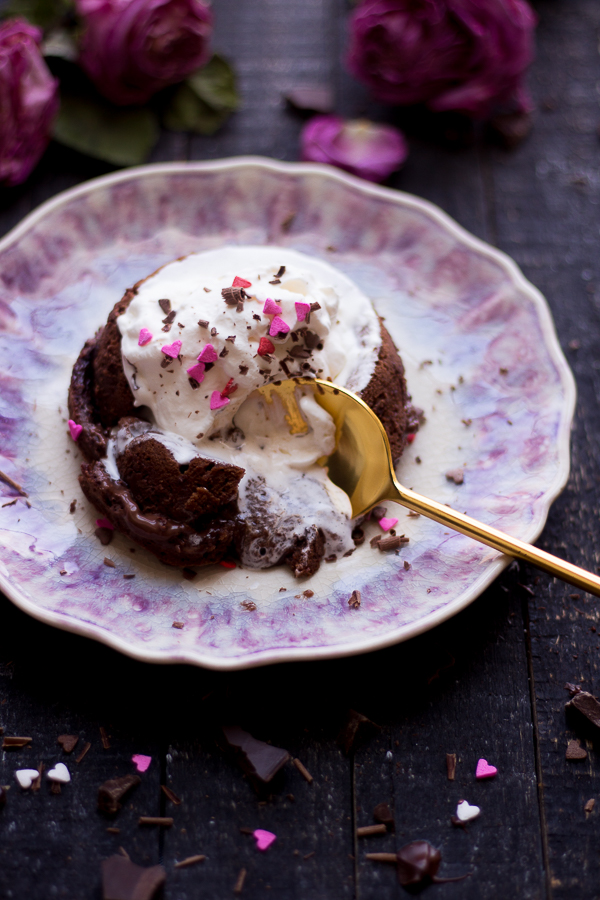 Valentine’s Day Chocolate Molten Nutella Lava Cake.