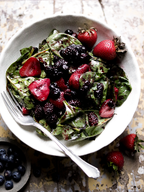 Roasted Berry Poppy Seed Spinach Salad.