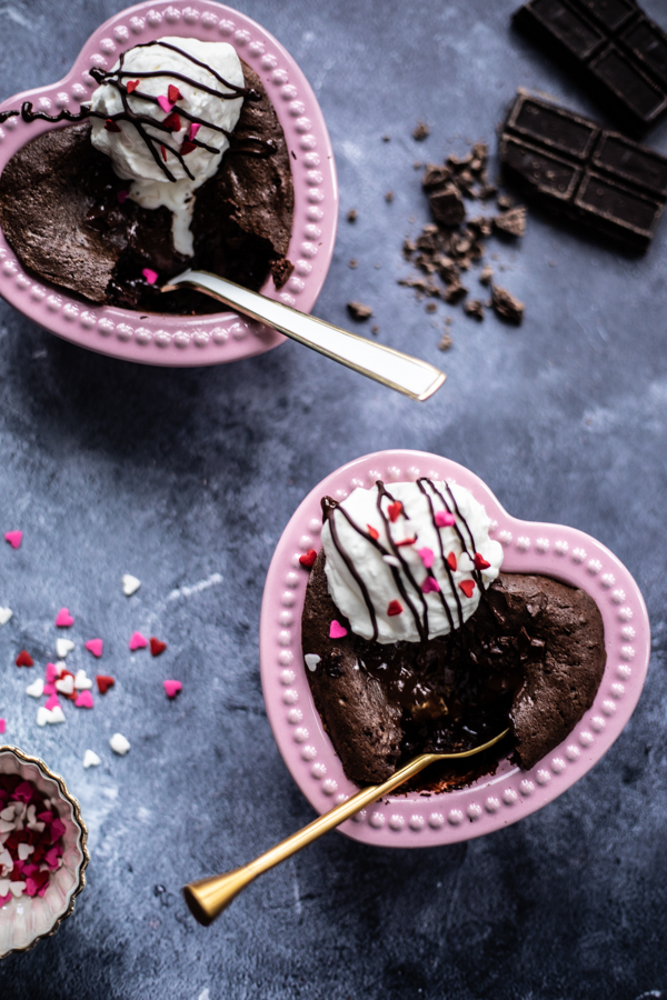 Gooey Dark Chocolate Cakes for Two.