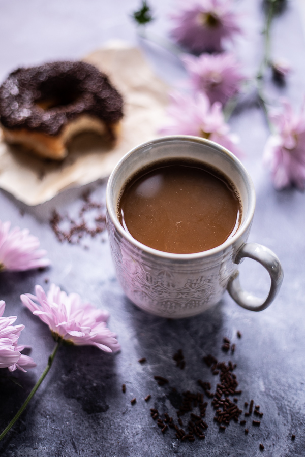 Chocolate Sprinkle Donut Café au Lait.