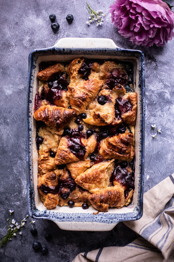 Blueberry Croissant French Toast Bake.