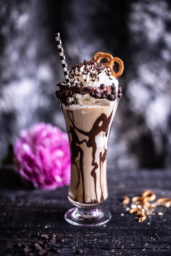 Mocha Pretzel Ice Cream Float.