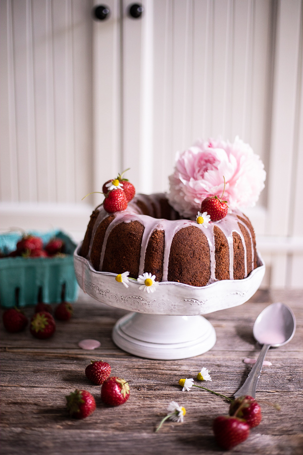 Strawberry Chamomile Bundt Cake.