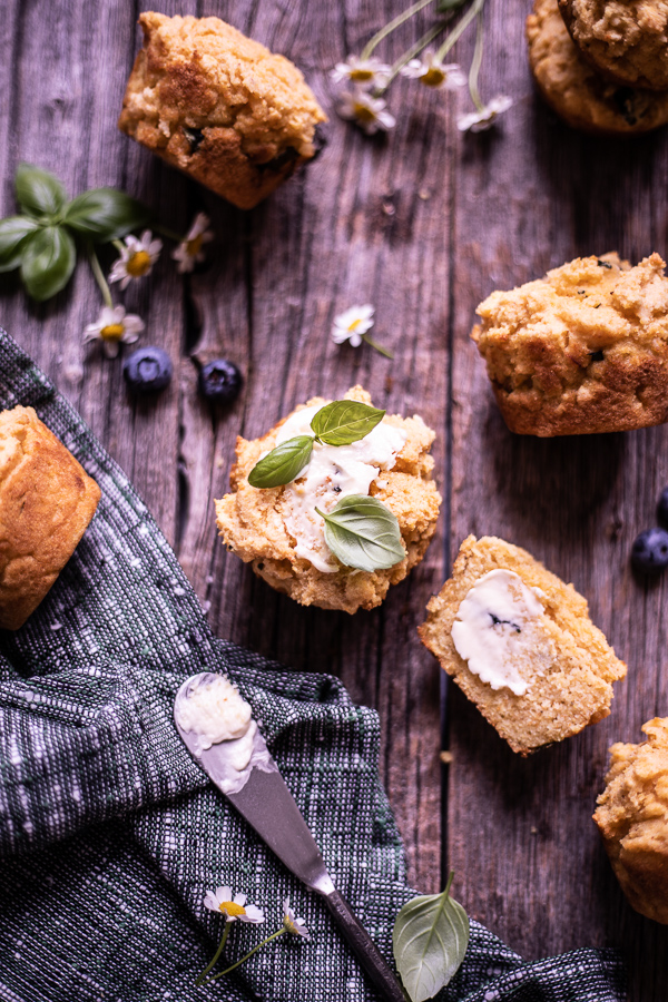 Brown Butter Basil Cornbread Muffins.