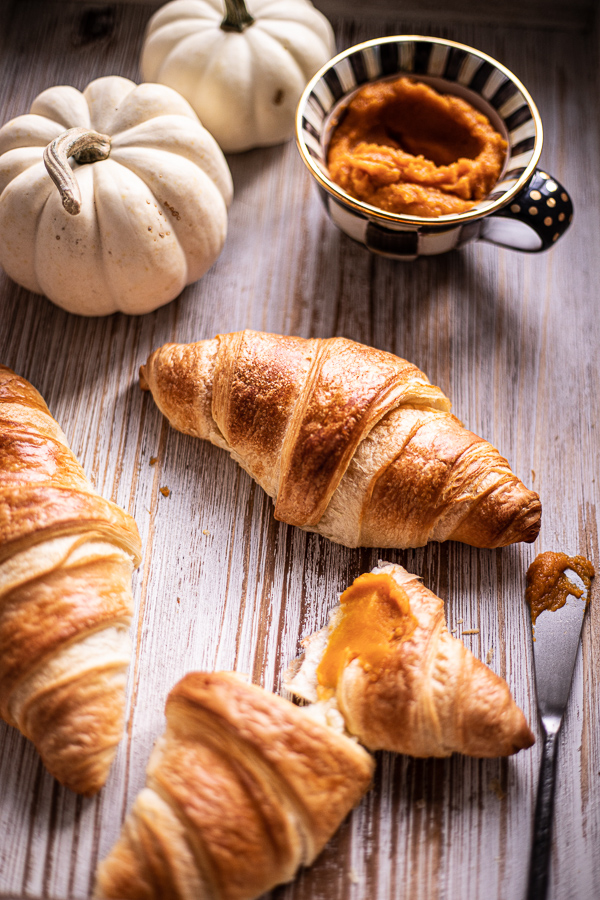 Homemade Croissants with Pumpkin Butter.