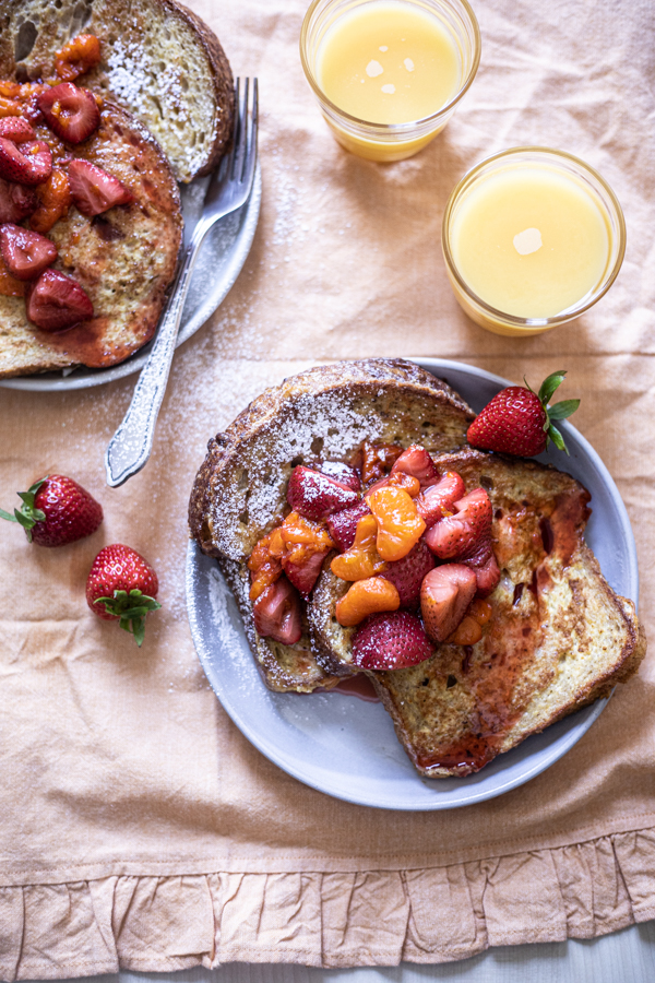 Glazed Strawberry Clementine French Toast.