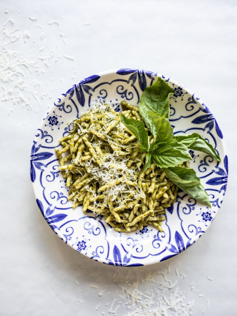 Trofie con Pesto alla Genovese.
